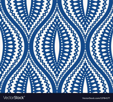 White blue ogee pattern Royalty Free Vector Image Nigeria Pattern Design, Ogee Repeat, Ogee Repeat Pattern Design, Ogee Skincare, Ogee Tile, Tie Dye Background, Ogee Pattern, Fabric Furniture, Geometric Vector