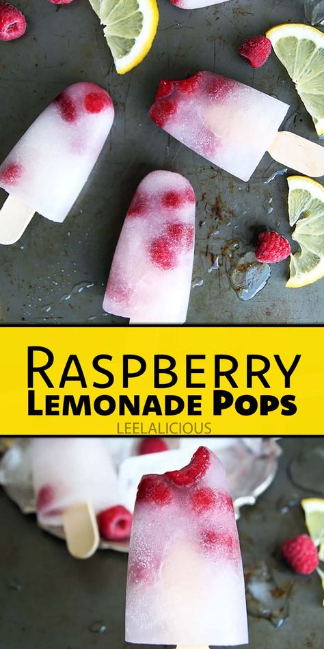 Raspberry Lemonade Popsicles Recipe » LeelaLicious Fruity Summer Drinks, Raspberry Popsicles, Lemonade Popsicles, Popsicles Recipe, Frozen Lemonade, Homemade Lemonade, Popsicle Molds, Ice Cream Popsicles, Popsicle Recipes