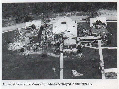 Here is an aerial view of the Masonic buildings on the Arkansas College campus  that were destroyed in the tornado that hit on April 19, 1973. Batesville Arkansas, Fort Smith, Historical Places, College Campus, Historical Place, April 19, Historical Photos, Tornado, Aerial View