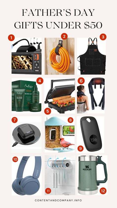 2024 Father's Day Gift Guide Under $50 — CONTENT + CO. Gifts For Dads Who Have Everything, New Years Presents Ideas, Father In Law Gift Ideas, Christmas Gifts For Father, Father Gift Ideas, Dad Gift Ideas, Fathers Day Gifts Ideas, Gifts For Grandpa, Gift Ideas For Dad