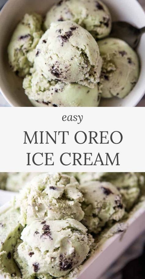 Mint Oreo Ice Cream, Kitchen Aid Ice Cream Recipes, Homemade Ice Cream Recipes Machine, Crushed Oreo, Mint Chocolate Ice Cream, Ice Cream Recipes Machine, Creamy Ice Cream, Peppermint Ice Cream, Gelato Recipe