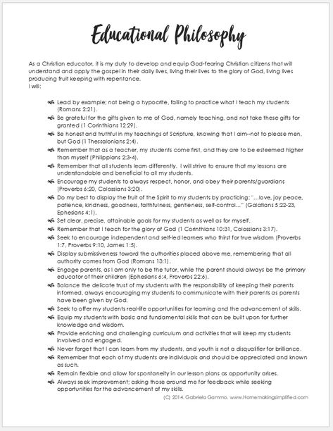 What is an educational philosophy?  An educational  philosophy is used by educators as a guide for how he or she will  educate stu... Teacher Philosophy Statement, Teacher Portfolio Ideas, Philosophy Of Education Examples, Teaching Philosophy Statement Examples, Teaching Philosophy Examples, Teacher Philosophy, Teaching Philosophy Statement, Philosophy Of Teaching, Interview Portfolio