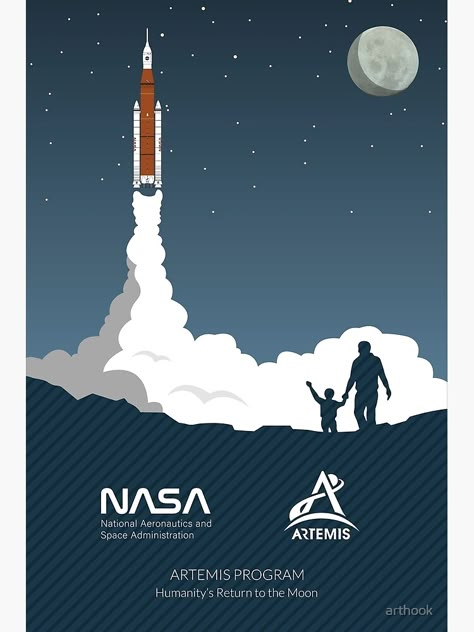 Rocket Poster Design, Space Exploration Poster, Aerospace Poster, Artemis Rocket, Artemis Poster, Programming Poster, Nasa Vintage Posters, Space Poster Design, Nasa Posters