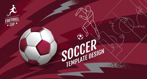 Soccer Template, Soccer Banner, Football Banner, Banner Illustration, Football Cups, Sport Banner, Design Vector, Layout Design, Template Design