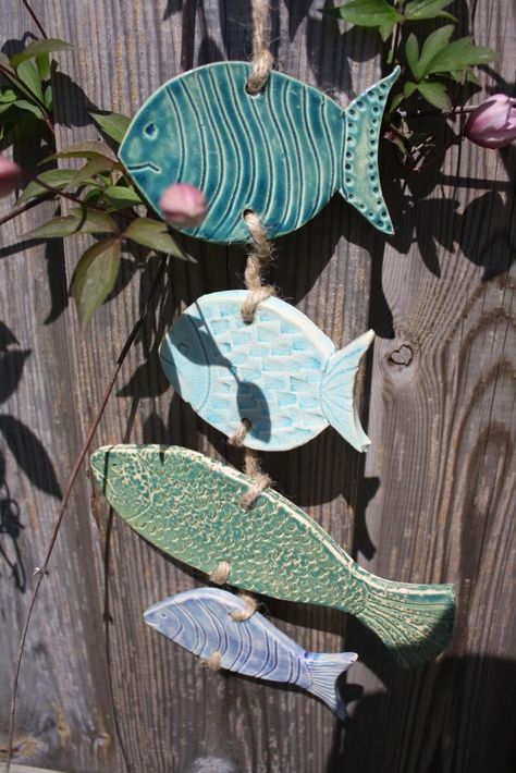 Ceramic Wall Decoration, Fish Garden, Clay Fish, Ceramic Wall Decor, Selling Handmade Items, Ceramic Fish, Slab Pottery, Pottery Classes, Ideas Party