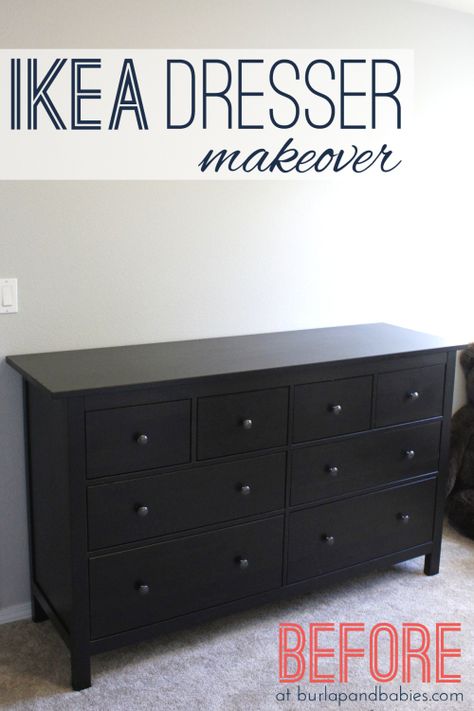 White Furniture Nursery, Dresser Makeover Boho, Ikea Black Dresser, Hemnes Dresser Makeover, Ikea Hemnes Dresser Makeover, Hemnes Ikea, Ikea Dresser Makeover, Ikea Dresser Hack, Ikea Hemnes Dresser