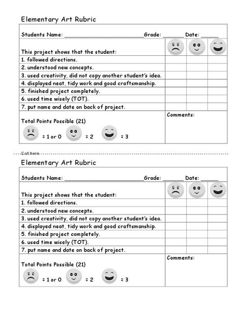 Art rubric Music Rubric, Project Rubric, Art Assessment, Art Rubric, Rubrics For Projects, Art Teacher Resources, Art Critique, Art Handouts, Assessment Rubric