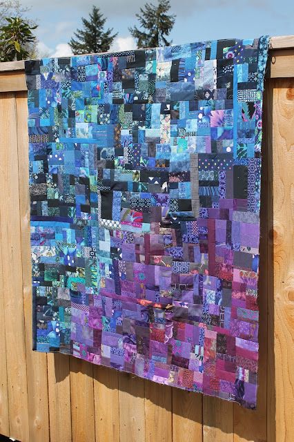 Quilting is more fun than Housework...: When a Finished Top is Something to Celebrate! Purple Quilt, Watercolor Quilt, Crumb Quilt, Improv Quilting, Abstract Quilt, Quilt Modernen, Purple Quilts, String Quilts, Batik Quilts