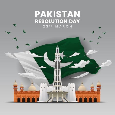 Pakistan resolution day famous landmark ... | Premium Vector #Freepik #vector #pakistan #pakistan-independence #pakistan-day #independence Pakistan Resolution Day, Couple Illustration Wedding, 23 March, Pakistan Day, Couple Illustration, Famous Landmarks, Happy Independence Day, Pakistan, Independence Day