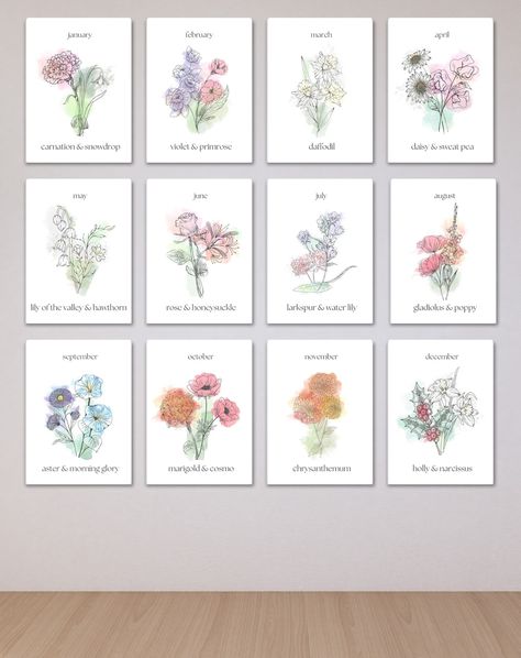 September Birth Flower Decoration Wall Art - ALL Prints are on my Account! - Account Linked in Bio https://www.etsy.com/listing/1760664417/september-birth-flower-decoration-wall?click_key=f77239b8ccb22119df4cc758a823c4cff0126cdf%3A1760664417&click_sum=bdc03d79&ref=shop_home_active_9 December Birth Flower, October Birth Flowers, September Birth Flower, July Birth Flower, November Birth Flower, March Birth Flowers, June Birth Flower, February Birth Flowers, January Birth Flowers