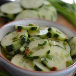 Cucumber Salad With Thai Sweet Chili Vinaigrette - Allrecipes.com Yum Salad, Summertime Meals, Thai Cucumber, Thai Cucumber Salad, Nutella Fudge, Asian Cucumber Salad, Yummy Salads, Cucumbers And Onions, Vinaigrette Recipe