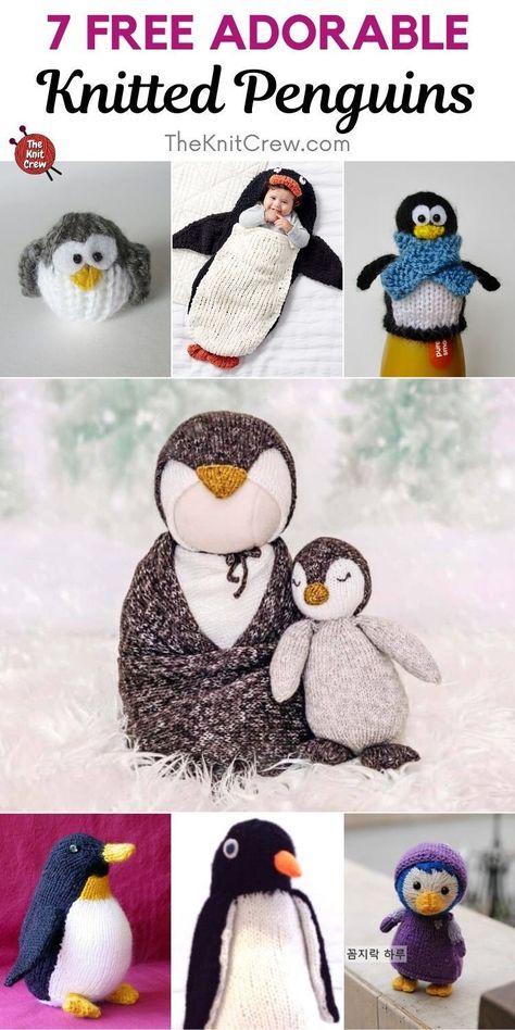 Penguin Patterns, Penguins Project, Christmas Knitting Patterns Free, Christmas Crochet Patterns Free, Crochet Penguin, Penguin Pattern, Big Knits, Christmas Knitting Patterns, Crochet Amigurumi Free Patterns