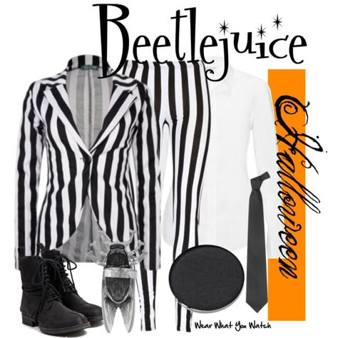 "Beetlejuice" by kerogenki on Polyvore Beetlejuice Costume, Hallowen Ideas, Unique Halloween Costumes, Michael Keaton, Halloween Costumes Makeup, Casual Cosplay, Fantasias Halloween, Halloween Inspiration, Halloween Wedding