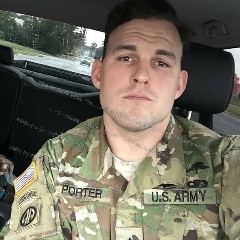 PORTER..  SCAMMERS FAVOURITE.  IF YOU ARE CONTACTED BY THESE PICTURES AND ANY NAME.... :( YOU ARE BEING SCAMMED :( https://www.facebook.com/thefightbackstartshere/posts/504962969874645 Usa Army Soldiers Men, Romance Scammers Names, Usa Army Soldiers, Joshua Porter, Josh Porter, Army Guys, Military Guys, Mark Porter, Military Dating