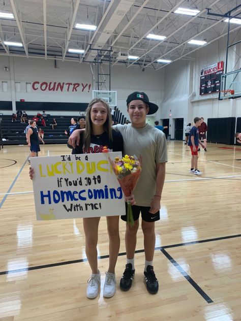 I’d Be One Lucky Duck Hoco Proposal, Duck Hoco Proposal, Duck Promposal, Dance Proposals, Prom Proposals, Hoco Inspo, Dance Proposal, Prom Inspo, Lucky Duck