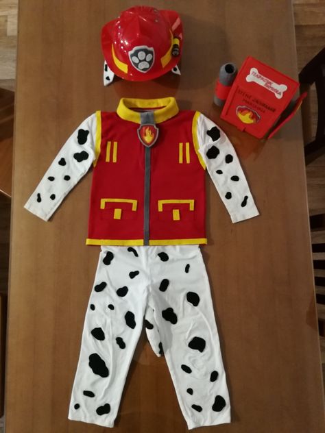 Paw Patrol Costume Marshall, Marshall Halloween Costume Diy, Marshall Diy Costume, Diy Marshall Costume, Diy Marshall Paw Patrol Costume, Marshall Paw Patrol Costume, Marshall Halloween Costume, Fancy Dress Diy, Marshall Paw Patrol Birthday