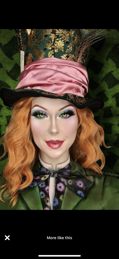 Mad Hatter Costume Makeup, Mad Hatter Costume Female Makeup, Mad Hatter Cosplay Female, Mad Hatter Makeup Ideas, Mad Hatter Makeup For Women, Mad Hatter Costume Female, Halloween Mad Hatter, Hatter Makeup, Mad Hatter Outfit