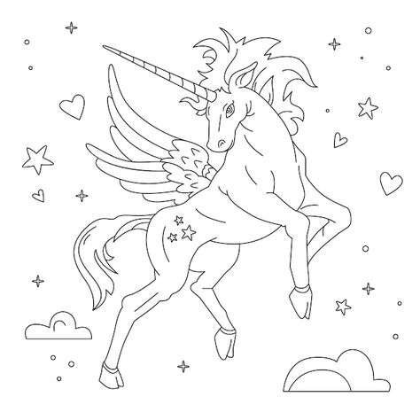 Hand drawn unicorn outline illustration | Free Vector #Freepik #freevector #unicorn-drawing #animal-outline #outline #line-art Unicorn Outline, Colouring Heaven, Animal Outline, Unicorn Drawing, Unique Coloring Pages, Creative Flyer Design, Outline Illustration, Banner Ads Design, Animal Coloring Books