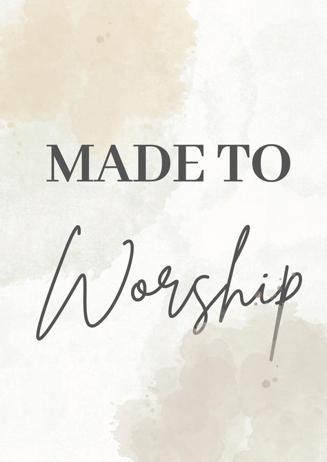 Made to worship. In life it's often easy to be defined by all those that surround us, the media we consume and our own achievements or emotions. But the word of God says: "Give unto the Lord the glory due to His name; worship the Lord in the beauty of holiness"  - Psalms 29:2  "Praise the Lord, Praise the Lord from the heavens; praise him in the heights above. Praise him, all his angels; praise him, all his heavenly hosts. Praise him, sun and moon; praise him, all you shining stars. Praise him, I Worship You, Praise Him, Created To Worship, Praise The Lord, Stars Were Made To Worship So Will I, Here I Am To Worship Lyrics, Psalm 29, Here Again Elevation Worship Lyrics, Praise Elevation Worship Lyrics