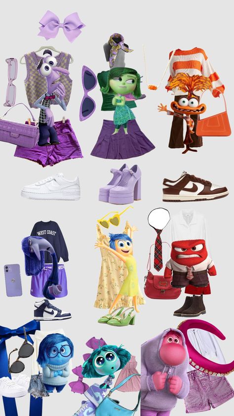 Anger Inside Out Costume, Work Group Halloween Costumes, Cute Easy Halloween Costumes, Outfit Ideas Preppy, 2 Halloween Costumes, Inside Out Costume, Inside Out Emotions, Florida Theme Parks, Old Cartoon Shows