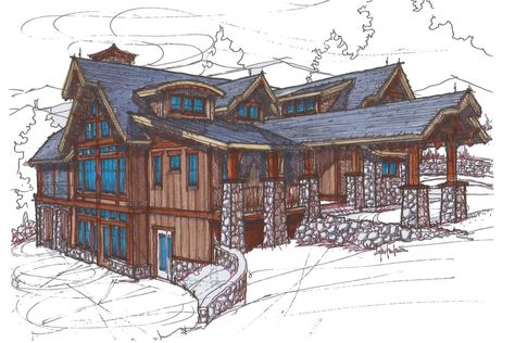 Log Cabin House Plans, Rustic House Plans, Cottage Style House Plans, Garage Floor Plans, Craftsman Exterior, Cabin Floor Plans, Monster House Plans, Craftsman Style House, Mountain House Plans