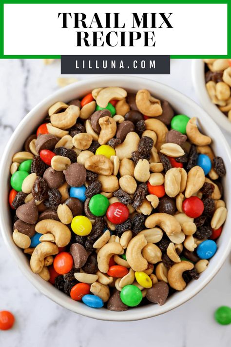 This sweet and salty trail mix recipe is quick and completely customizable for perfect on-the-go snacking. Monster Recipes, Monster Trail Mix, Homemade Trail Mix Recipes, Trail Mix Snack, Trail Mix Recipe, Valentines Recipes, Healthy Trail Mix, Salty Sweet Snacks, Healthy Snacks To Make