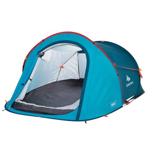 2 Seconds Camping Tent | 2 Person | Decathlon Quechua Tent, Two Person Tent, 2 Person Tent, Tent Campers, Family Tent Camping, Tent Pegs, Pop Up Tent, Camping Tent, Camping Equipment