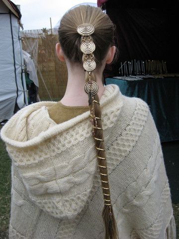 Hair Twisters, Ponytail Wrap, Long Ponytail, Ethno Style, Braid Hair, Hair Wraps, Cool Hair, Metal Accents, Gold Hair