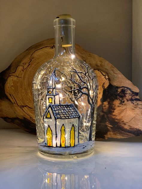 Upcycled Bottles, Patio Bathroom, Painted Glass Bottles, Hand Painted Wine Bottles, Painted Bottles, String Of Lights, Hand Painted Bottles, Room Unique, Bottle Ideas