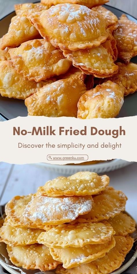 Delicious No-Egg, No-Milk Fried Dough Recipe Ingredients: Dough: 350g (3 cups) flour 150ml hot water 1 teaspoon salt 75ml oil 6 grams baking powder Frying oil Filling: 200g cheese Oregano #No-Milk #Dough Fried Dough Recipe, Fried Dough Recipes, Egg Pastry, Diy Hobbies, Quick Treats, Homemade Dough, Fried Dough, Biscuit Cookies, Frying Oil