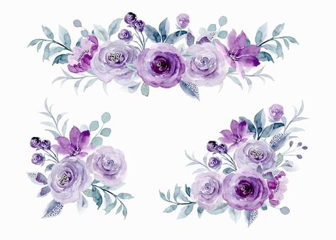 Purple Flowers Frame, Scrap Wallpaper, Purple Flower Border, Purple Flower Frame, Purple Rose Flower, Lila Party, Purple Flower Background, Purple Flowers Garden, Rose Flower Arrangements