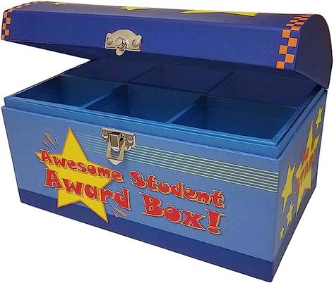 My Tiny Treasures Box Company Treasure Chest Box Desktop Size 10"x6"x6" for Teachers and Classroom $23.99 Classroom Discipline, Prize Box, Classroom Prizes, Steam Education, Star Students, Box Company, Teacher Created Resources, Student Awards, Classroom Gifts