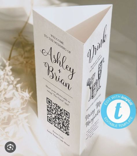 Table Number And Menu Wedding, Table Numbers And Menu Wedding, One Menu Per Table Wedding, Tri Fold Table Numbers, Wedding Table Notes, Wedding Etsy Ideas, Wedding Table Trifold, Wedding Table Menu Ideas, Trifold Wedding Table Number