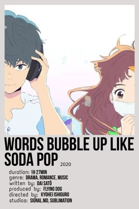 Bubble Up Like Soda Pop, Anime Websites, Word Bubble, Anime Suggestions, Film Posters Minimalist, Bubble Up, Poster Anime, Anime Printables, Good Anime To Watch