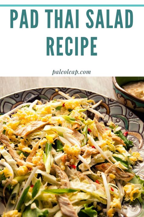 Pad Thai Salad Pin Pad Thai Salad Recipes, Pad Thai Salad, Turkey Dinners, Curry Bowl, Thai Chicken Salad, Thai Salad, Chicken Pad Thai, Thai Salads, Citrus Chicken