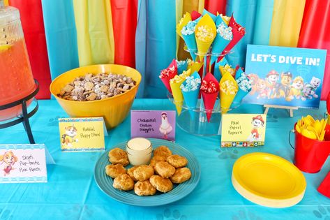 Everything you need to plan your own PAW Patrol birthday or summer party! PAW Patrol themed food ideas. Click or visit FabEveryday.com today for lots of inspiration for a PAW Patrol birthday theme, including free PAW Patrol party printables, PAW Patrol food ideas, PAW Patrol decorations, PAW Patrol birthday party favors, and fun PAW Patrol party games. If you're looking for PAW Patrol party ideas, save this post, as it's full of inspiration! Get your favorite PAW Patrol DVDs, available today! Paw Patrol Party Ideas Food, Paw Patrol Birthday Party Food, Free Paw Patrol Printables, Paw Patrol 5th Birthday, Paw Patrol Food, Paw Patrol Party Printables, Paw Patrol Party Food, Paw Patrol Party Games, Paw Patrol 3rd Birthday