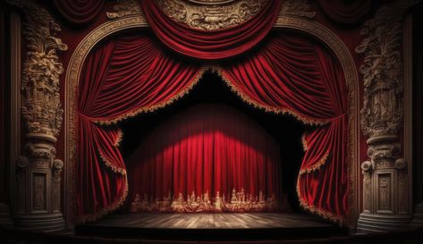 Curtain Theatre, Bombay Talkies, Grand Theatre, Theatre Curtains, Stage Curtains, Theatre Stage, Red Curtains, Stage Set, Seasons Greetings