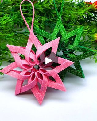 Glitter Foam Snowflakes, Glitter Foam Christmas Ornaments, Foam Decorations, Christmas Star Ornaments, Paper Bag Flowers, Foam Ornaments, Foam Christmas Ornaments, How To Make Glitter, Ornaments Making