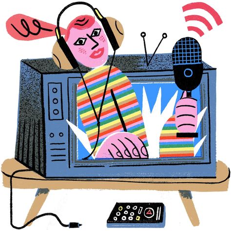 Our 7th Annual Student Podcast Contest - The New York Times Podcast Illustration, Entertainment Illustration, Tv Illustration, Breaking Bad Series, Watch Gossip Girl, Podcast Art, Art Podcast, Podcast Design, Gilmore Guys