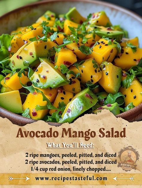 Avocado Mango Salad, Best Holiday Appetizers, Salad Dressing Recipes Healthy, Corn Avocado Salad, Fit Foods, Amazing Meals, Daniel Fast Recipes, Vegetable Snacks, Mango Avocado