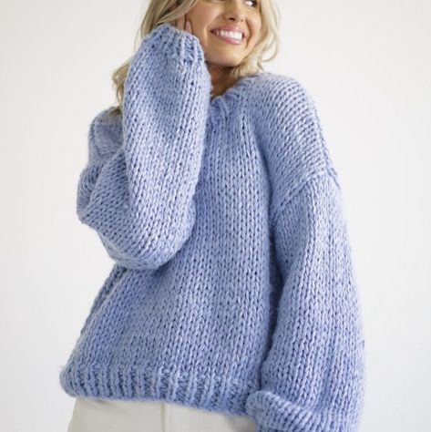 Periwinkle Outfit, She Is Clothed, Chunky Knit Sweater, Style Inspiration Winter, Fire Fits, Thick Sweaters, Super Chunky, Blue Outfit, Chunky Knits Sweater