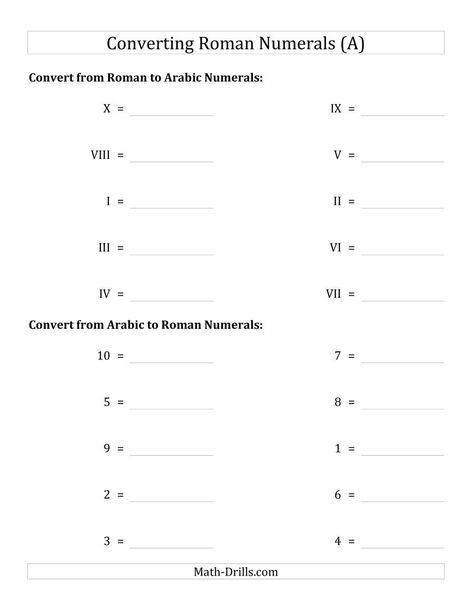 Roman Number Worksheet, Roman Counting, Class 3 Maths, Number Sense Worksheets, Number Worksheet, Body Preschool, Math Drills, Mathematics Worksheets, Roman Numbers