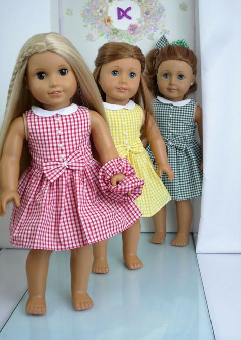 Our Generation Doll Clothes, Dresses Handmade, Green Lemon, American Girl Patterns, Knitting Dolls Clothes, American Girl Doll Patterns, American Girl Doll Clothes Patterns, Doll Dress Patterns, American Doll Clothes