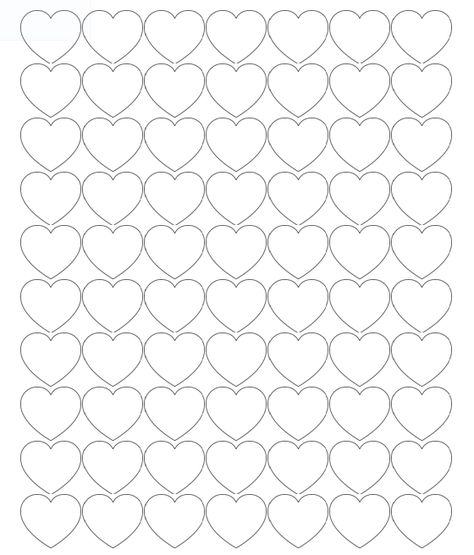 Tiny Hearts - 70 heart outlines on one page Printable Hearts, Printable Heart Template, Royal Icing Templates, Shape Coloring Pages, Valentine's Day Crafts, Heart Coloring Pages, Heart Prints, Heart Printable, Heart Outline