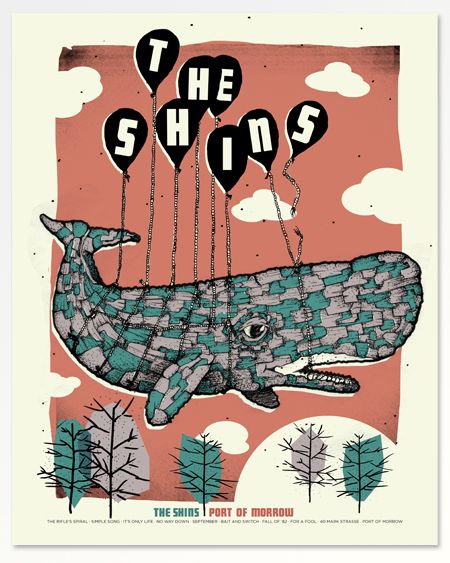 The Shins by El Señor Gómez, via Behance Dorm Wall Art, Screen Print Poster, Graphics Layout, The Shins, Flyer Design Inspiration, Creative Poster Design, Rock Posters, Win Prizes, Gig Posters