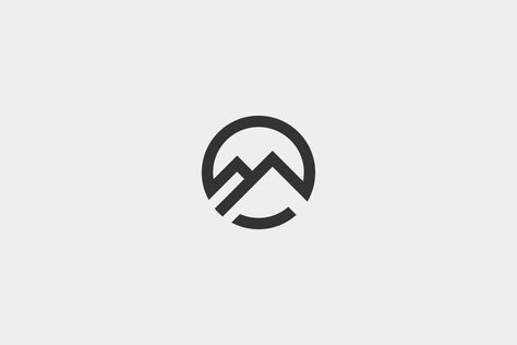 Mountains circle logo by maximesimeon on @creativemarket Logo Montagne, Tent Logo, Peak Logo, Minimalist Mountain, Outdoor Logos, Mountain Logo, Church Logo, Gym Logo, Mountain Illustration