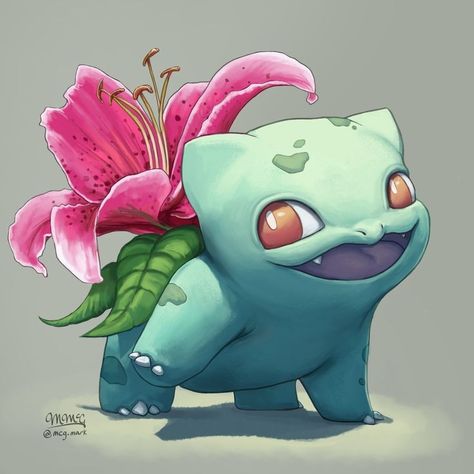 Bulbasaur Flower, Bulbasaur Art, Pokemon Bulbasaur, Pokemon Tattoo, Stargazer Lily, Pokemon Pokedex, Cute Pokemon Wallpaper, Passion Flower, Online Game