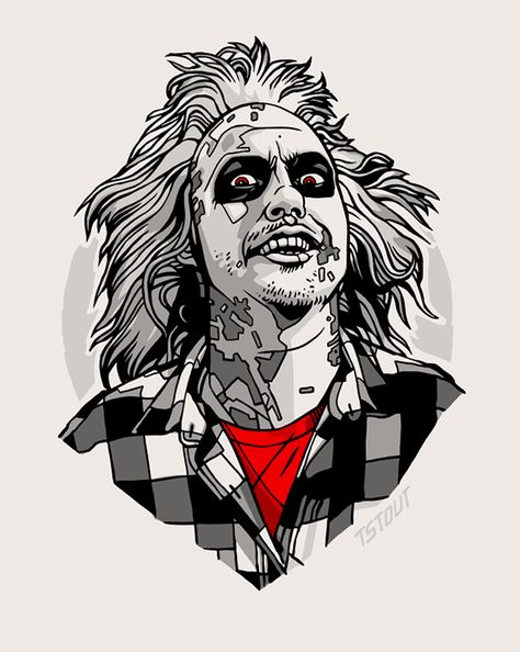 Betelgeuse Tattoo, Beetlejuice Art Drawings, Beetlejuice Drawings, Beetle Juice Drawing, Beetlejuice Tattoo Ideas, Beetlejuice Drawing, Beetlejuice Art, Beetlejuice Tattoo, Tim Burton Tattoo