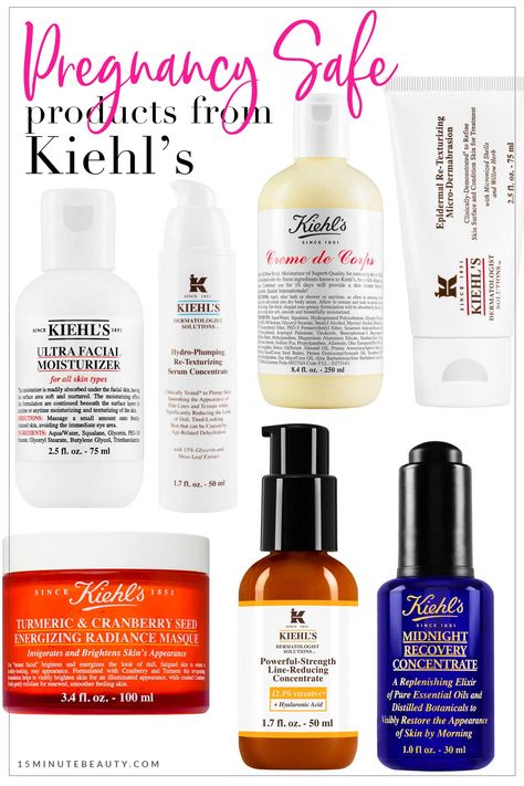 Pregnancy Safe Products from Kiehl's - 15 Minute Beauty Fanatic Khiels Skincare, Facial Wrinkles Remover, Pregnancy Safe Skin Care, Best Facial Products, Skin Care Hyperpigmentation, Ordinary Skincare, Pregnancy Skincare, Facial Products, The Ordinary Skincare