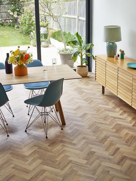 Amtico Flooring Kitchen, Amtico Spacia, Hall Ideas, Amtico Flooring, Herringbone Wood Floor, Beautiful Flooring, Floor Tile Design, Natural Stone Flooring, Wood Parquet